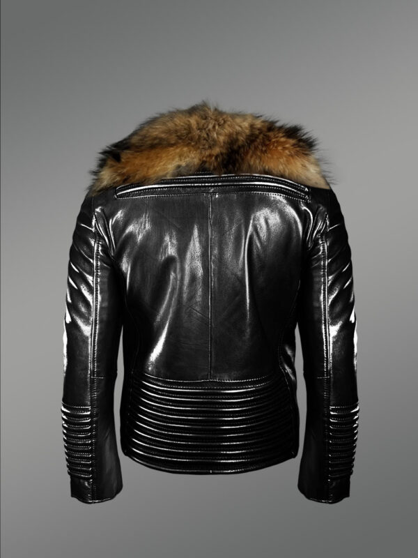 Leather Moto Jacket with Fur