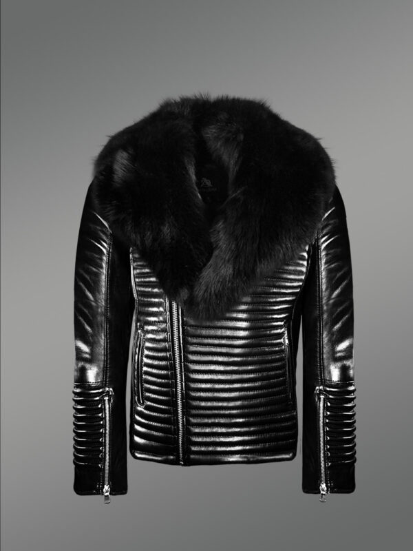 Real leather biker jacket