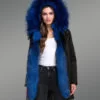 Arctic Fox Fur Hybrid Black Parka