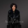 Authentic Leather Jackets in Black with Removable Fur Collar and Handcuffs