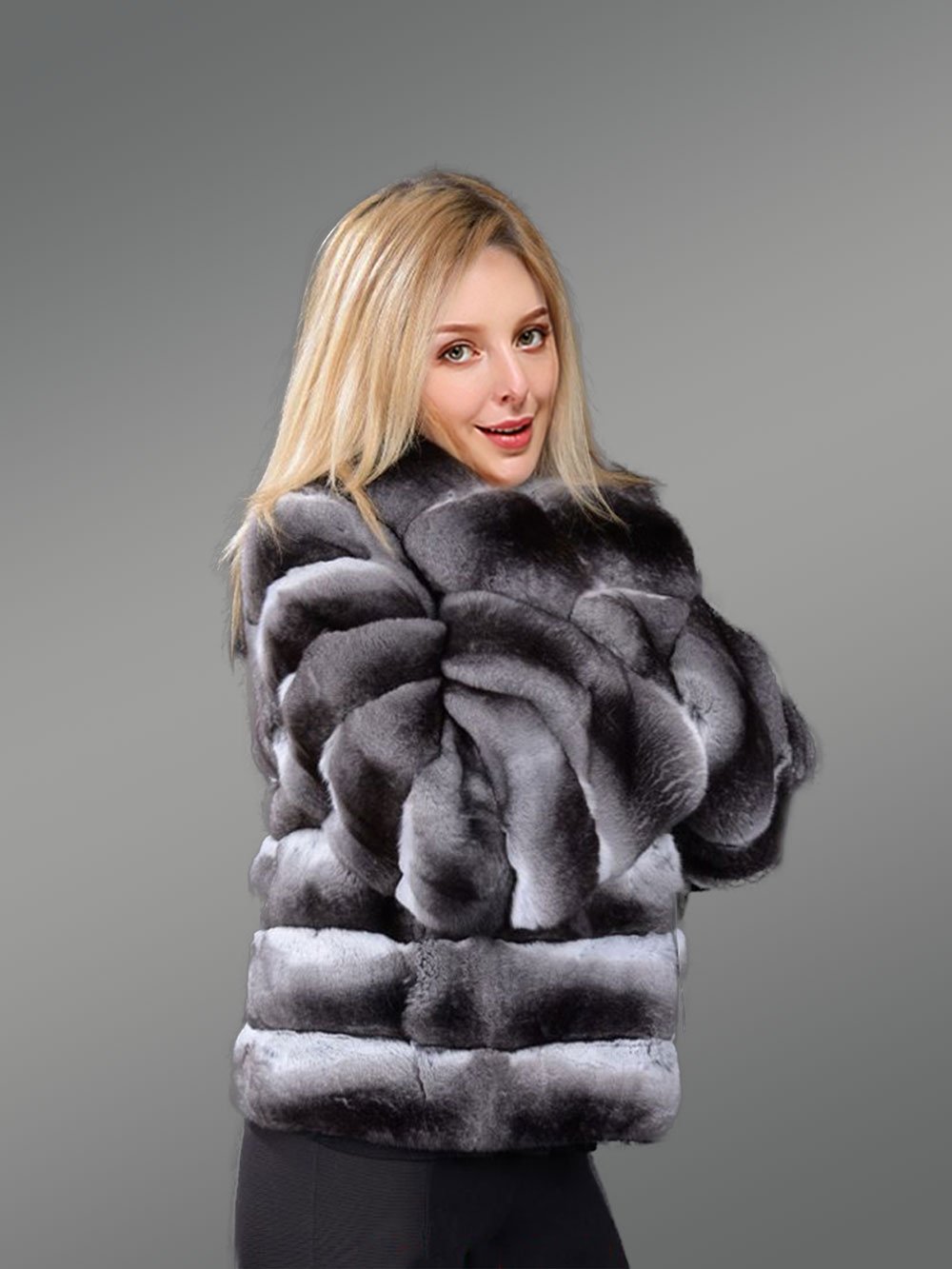 Authentic and Real Chinchilla Fur Bomber furrik (7)