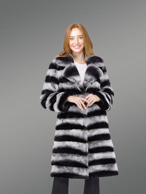 Bi-Color Long Real Fur Warm Winter Coat