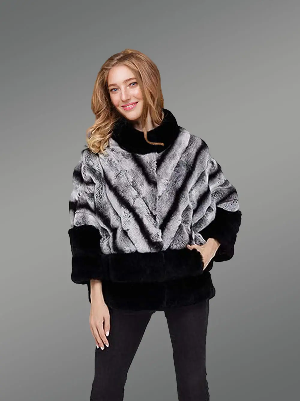 Korean Styled Bi-Color Real Fur Winter Vest for Women
