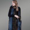 Bi-color real fox fur dream warm long winter outerwear for