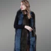 Bi-color real fox fur dream warm long winter outerwear for