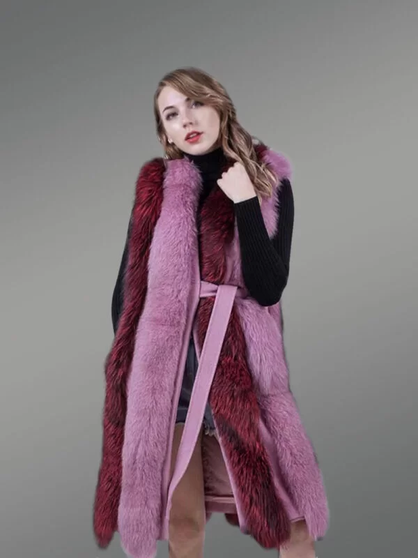 Long Fox Fur Vest for Women - Image 7