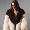 Bi-color real fox fur parag