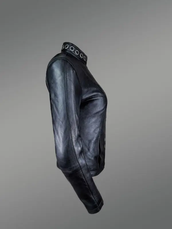 Black Brass Ring Jacket For Women - Image 4