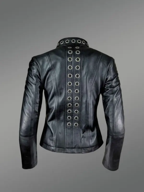 Black Brass Ring Jacket For Women - Image 3