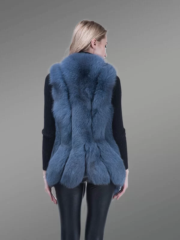 Blue Sleeveless Vest For Women - Image 7