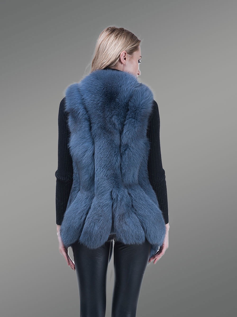 Blue Sleeveless Vest For Women - Image 7