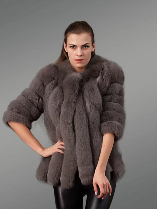 Cedar Brown Fox Fur Coat for Women