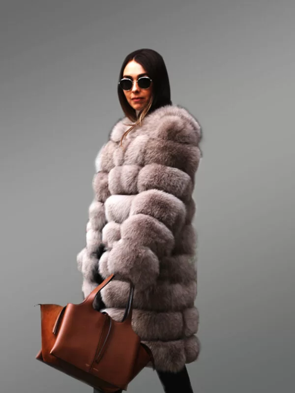 Coffee Brown Paragraph Coat Till Knee Length For Women - Image 5