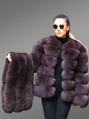 Coffee Brown Paragraph Coat Till Knee Length For Women