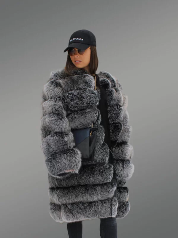 Coffee Brown Paragraph Coat Till Knee Length For Women - Image 4