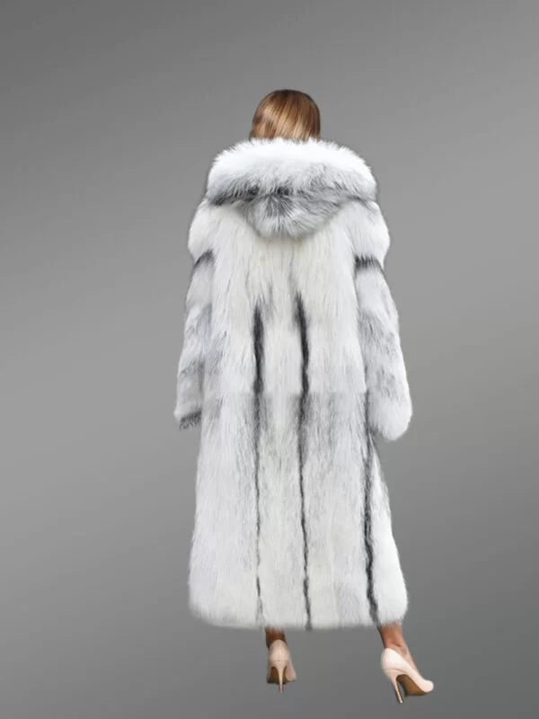 Cross Fox Fur Long Coat for Women - Image 4