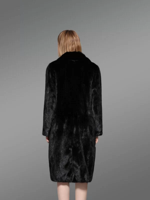 Double Breasted Mink Fur Coat for Elegant Women - Image 3