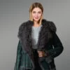Emerald color Toscana shearling jacket to redefine regal taste of womens (1)