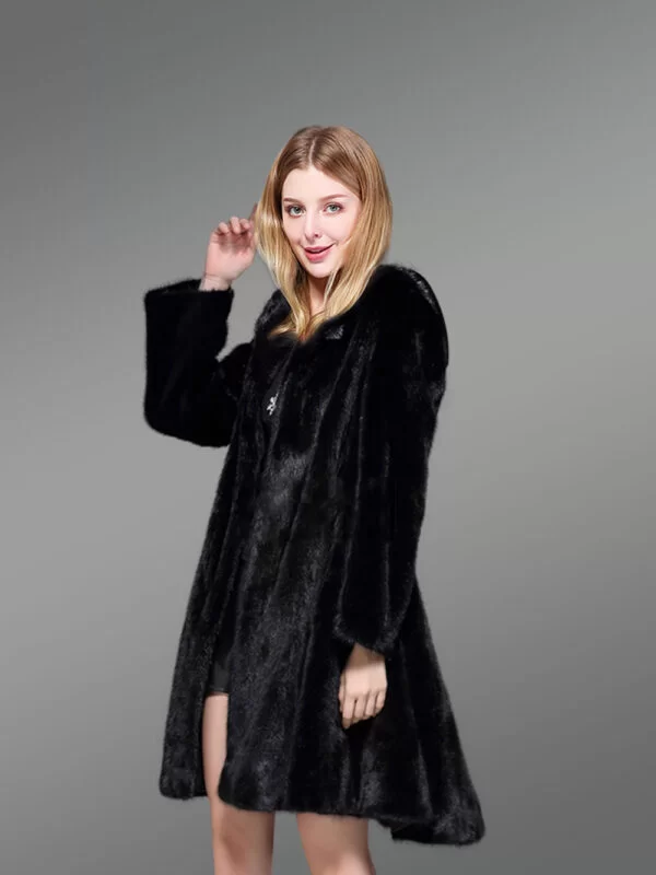 Exotic Black Mink Fur Coat - Image 5