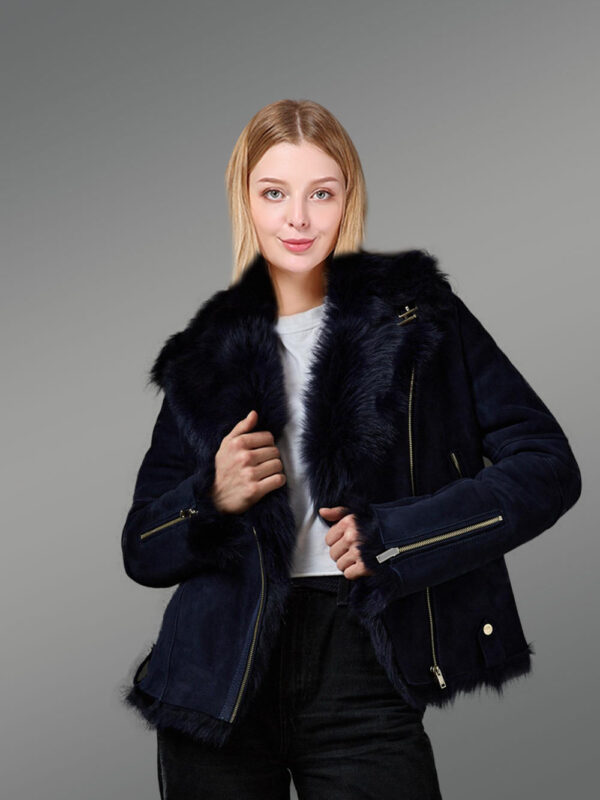 Navy Blue Toscana Shearling