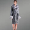 Long Premium Sheepskin Coat with Fox Fur Collar