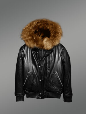 Men’s Puffy Bomber Jacket with Original Fur
