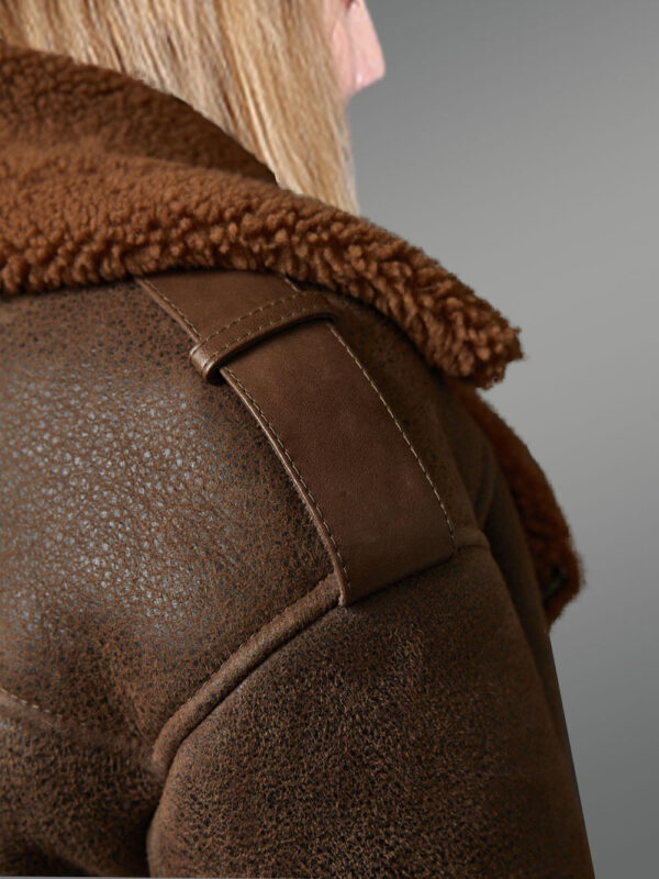 Elegant Version of Genuine Brown Shearling Coats