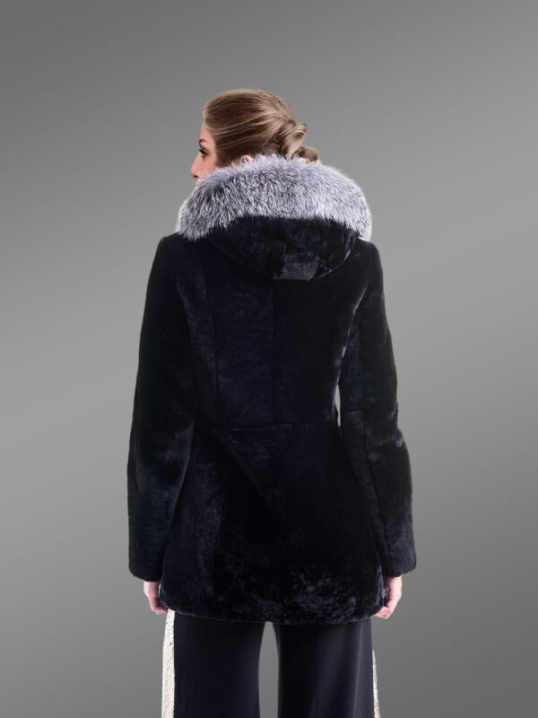 Sheep Wool Coat with Fox Fur Collar