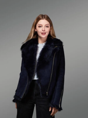 Navy Blue Toscana Shearling