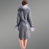 Long Premium Sheepskin Coat with Fox Fur Collar