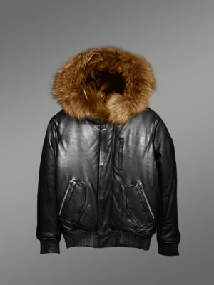 Men’s Puffy Bomber Jacket with Original Fur