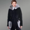 Sheep Wool Coat with Fox Fur Collar