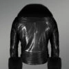 Men’s Leather Jackets in Black with Detachable Fur Collar and Handcuffs