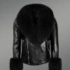 Men’s Premium Leather Jacket with Fur Collar and Handcuffs