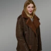 Elegant Version of Genuine Brown Shearling Coats