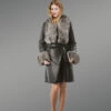 Women’s Silver Fox Fur Coat in Black with a cosy feel and adequate warmth