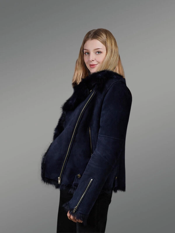 Navy Blue Toscana Shearling