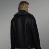 Sheepskin Shearling Jacket for Women in Black Wool