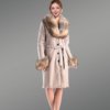 Long Original Shearling Coat with Fox Fur Collar