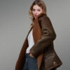 Elegant Version of Genuine Brown Shearling Coats