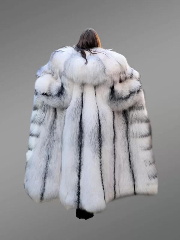 Fox Fur Long Tuxedo Coat - Image 4