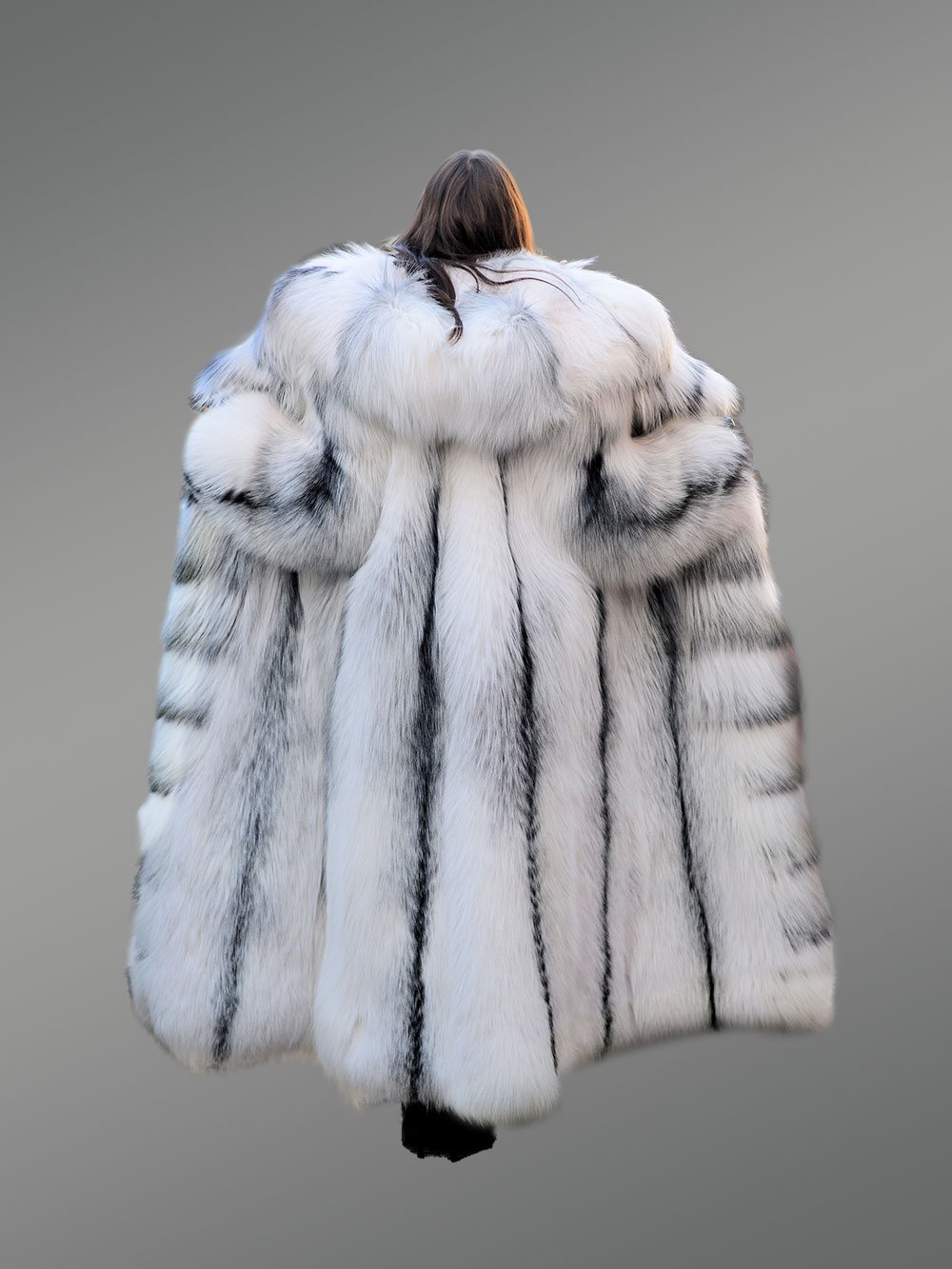 Fox Fur Long Tuxedo Coat - Image 4