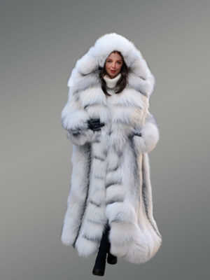 Fox Fur Long Tuxedo Coat