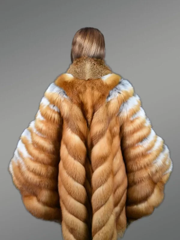 Original Red Fox Fur Poncho for Women - Image 4