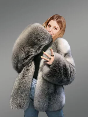 Full Skin Fox Fur Coat for women