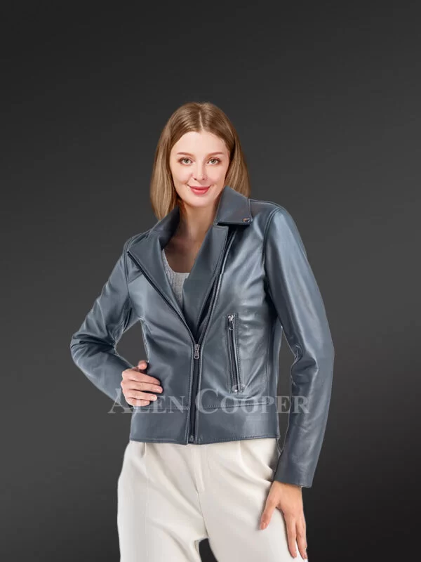 Genuine Leather Jackets in Grey for Tasteful Women