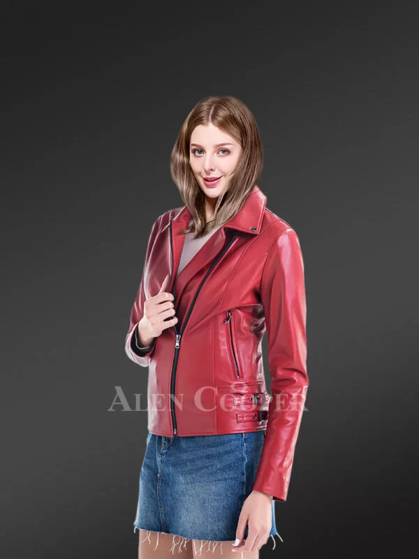 Genuine Leather Jackets in Red for Tasteful Women