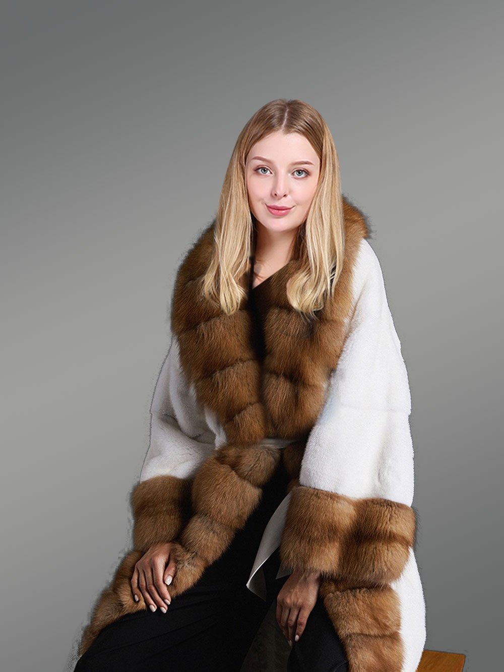 Women’s Genuine Mink Fur Long Coats for Exotic Style - Image 5