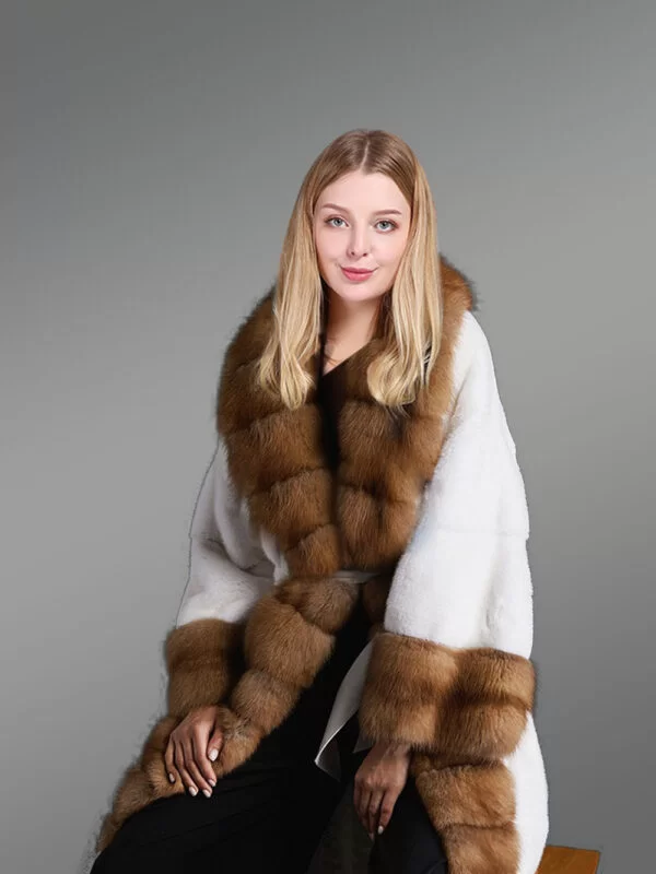 Women’s Genuine Mink Fur Long Coats for Exotic Style - Image 4