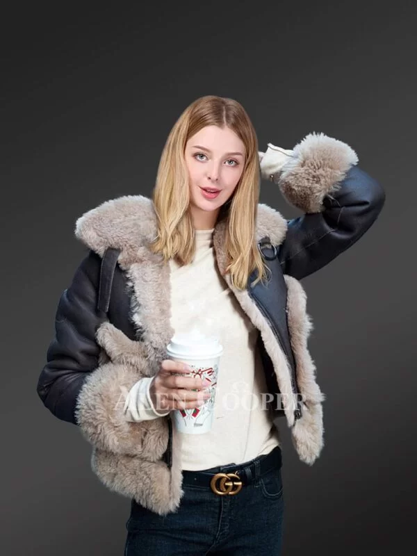 Genuine shearling reversible jacket to redefine women fashion this winter